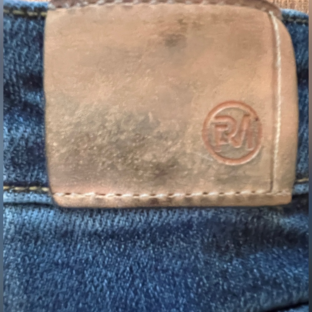 Blue Denim Jeans with Leather Patch - Picture 3 of 4